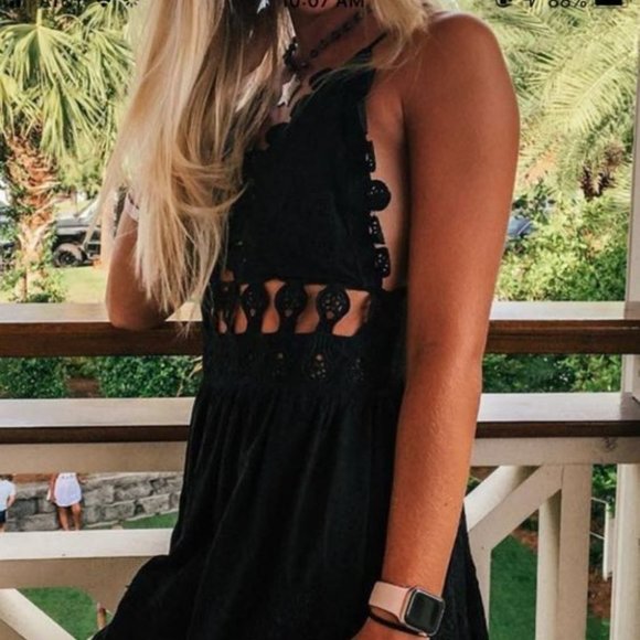 Black Crochet Dress - Picture 3 of 3